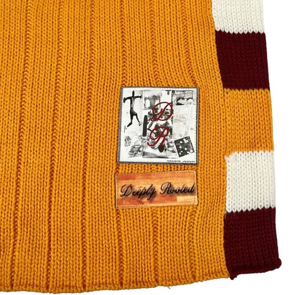 Vtg Deeply Rooted Mens Yellow Cleveland 34 NBA Basketball Knit Sweater Size 2XL - Picture 8 of 16